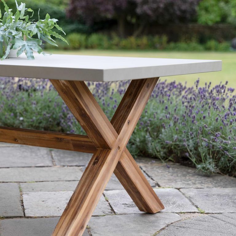 Burford Outdoor Table Small in Grey Faux Concreate