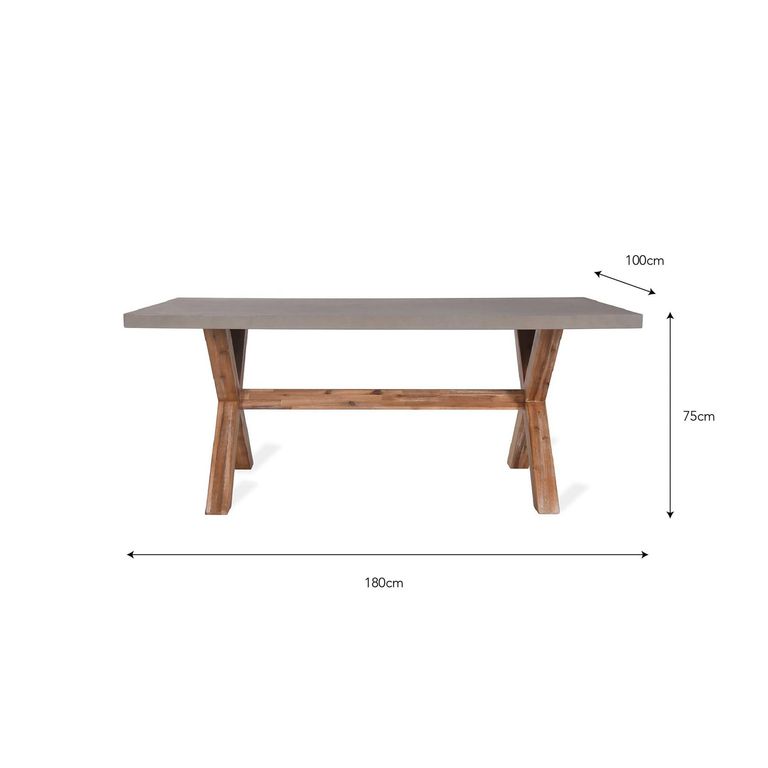 Burford Outdoor Table Small in Grey Faux Concreate