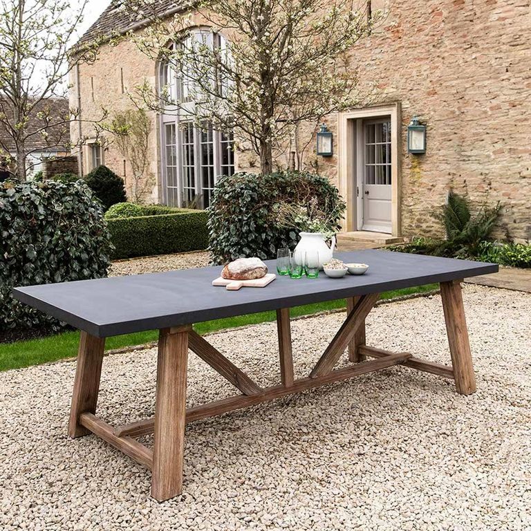 Chilford Outdoor Dining Table Small Grey Slate