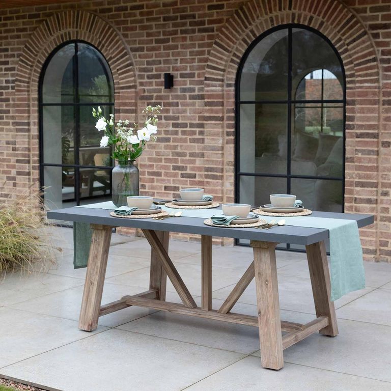 Chilford Outdoor Dining Table Small Grey Slate
