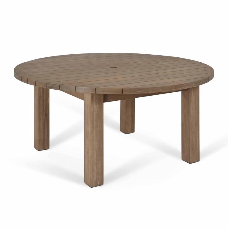 Porthallow Outdoor Round Dining Table Medium Natural Acacia Wood