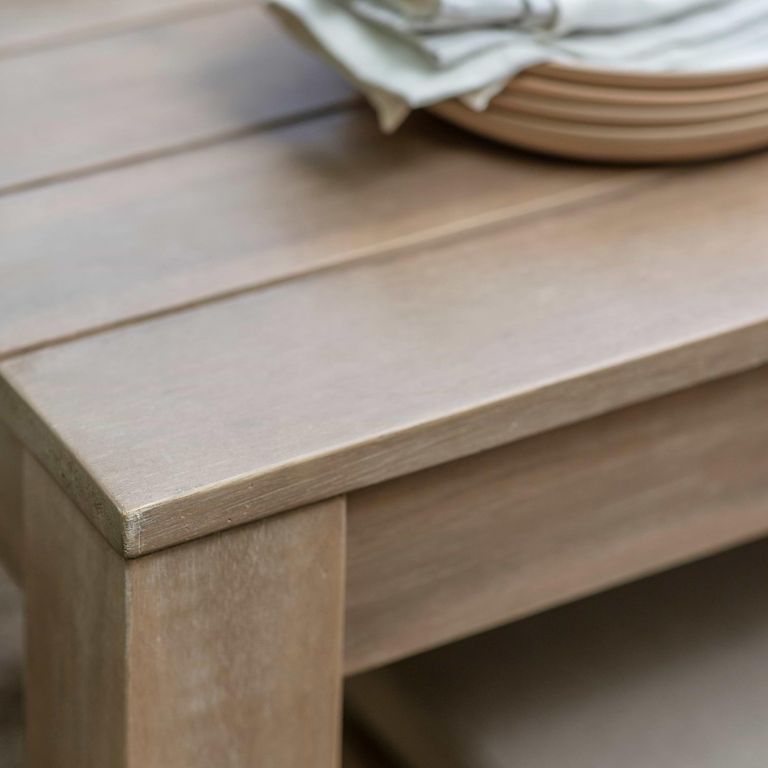 Porthallow Outdoor Square Dining Table Natural Acacia Wood