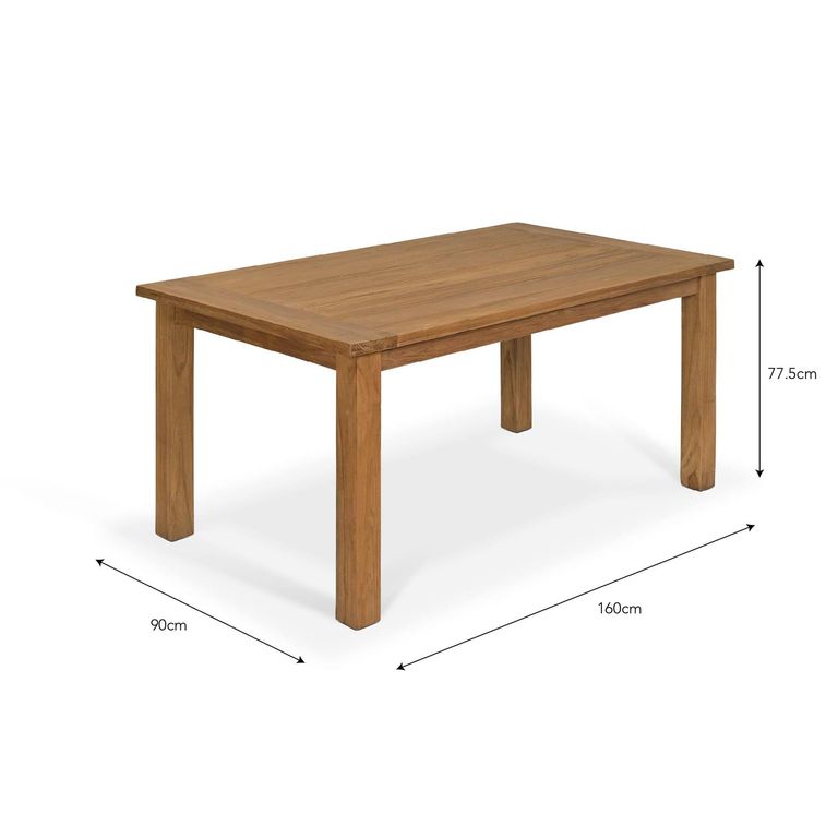 St Mawes Outdoor Dining Table Natural Reclaimed Teak Wood