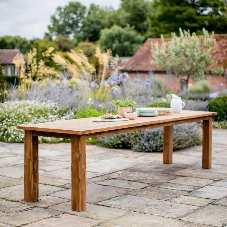 St Mawes Outdoor Refectory Table 10 Seater Reclaimed Teak Wood