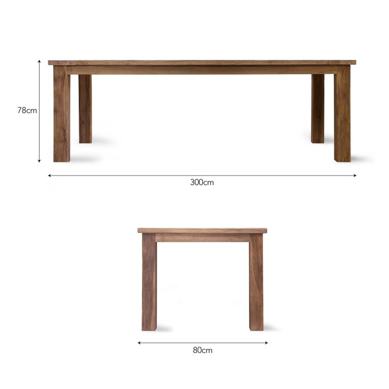 St Mawes Outdoor Refectory Table 10 Seater Reclaimed Teak Wood