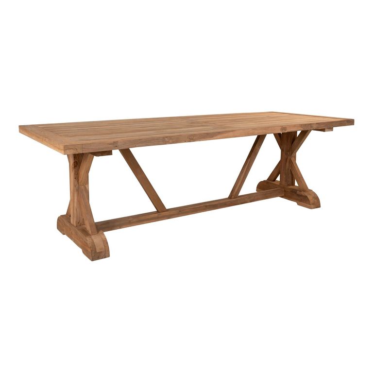 Volos Garden Dining Table - 10 Seater - Natural - Teak Wood - 240cm
