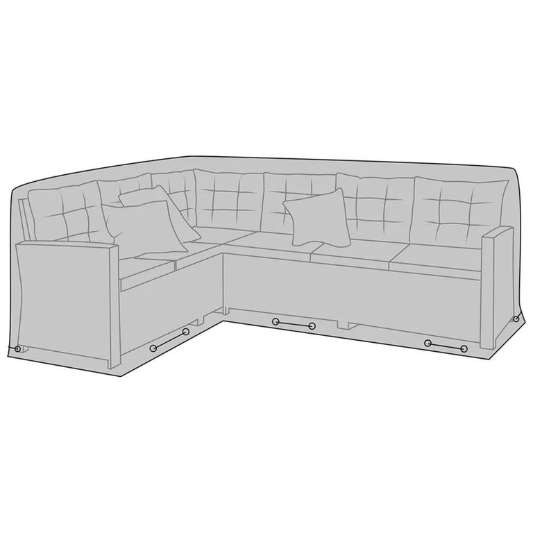 Luxury Corner Sofa Set Cover - Black Fabric