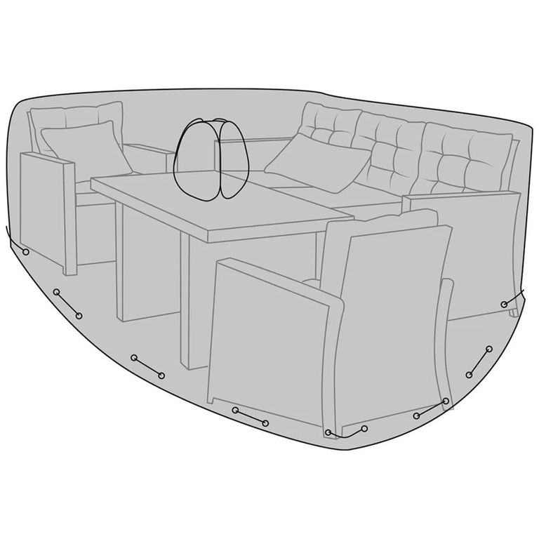 Luxury Lounge Sofa Set Cover - Black Fabric