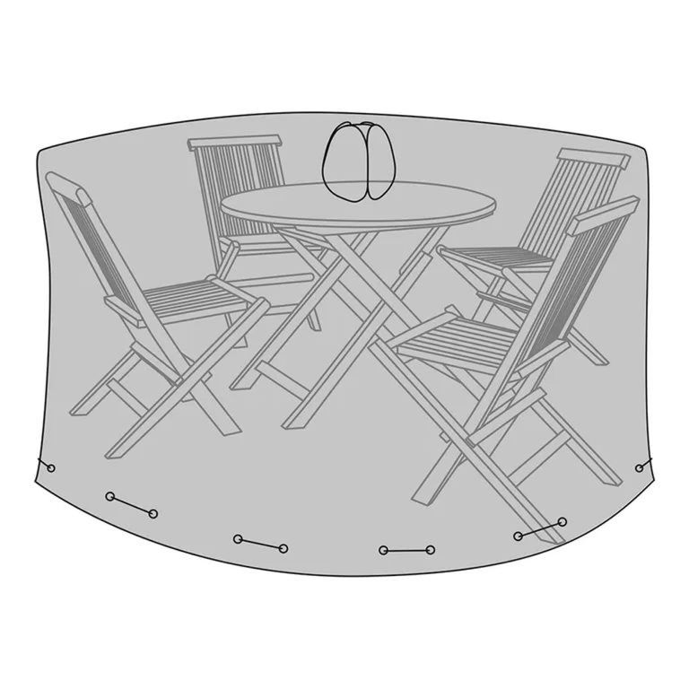 Luxury Round Dining Set Cover - Black Fabric