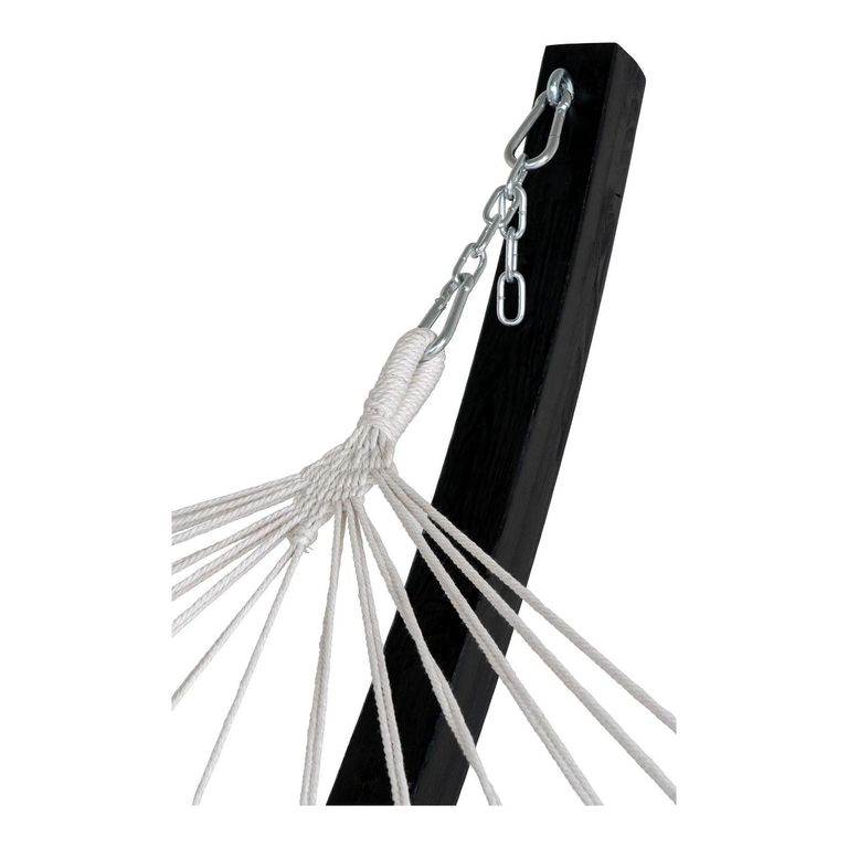 Tripoli Hammock - Grey - Fabric - Black Wooden Stand