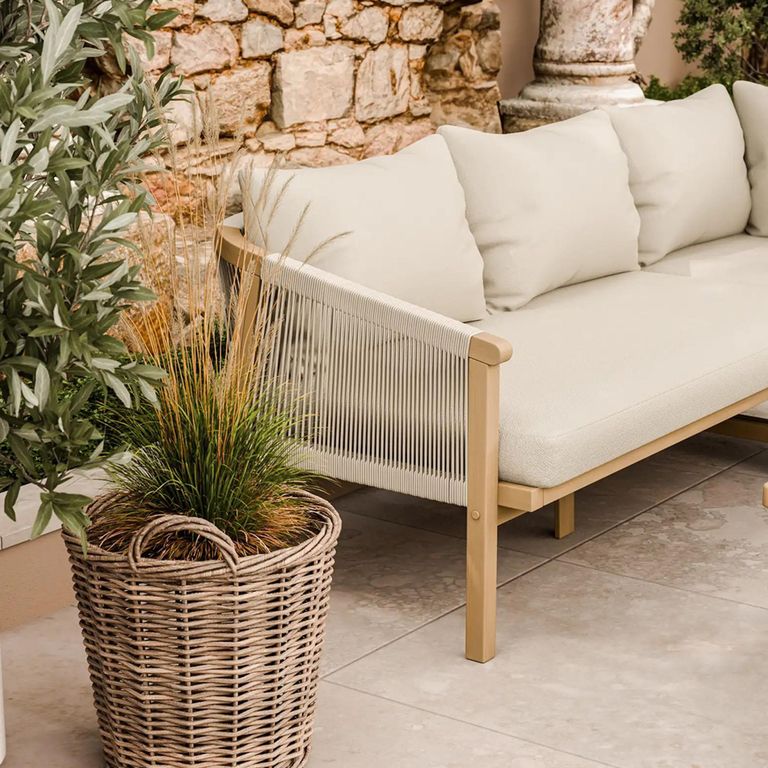 Roma Garden Corner Lounge Set - 5 Seater - Square Coffee Table