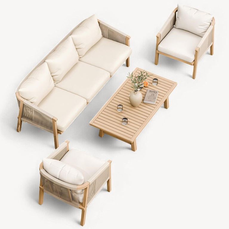 Roma Garden Lounge Set - 5 Seater - Triple Sofa with Coffee Table