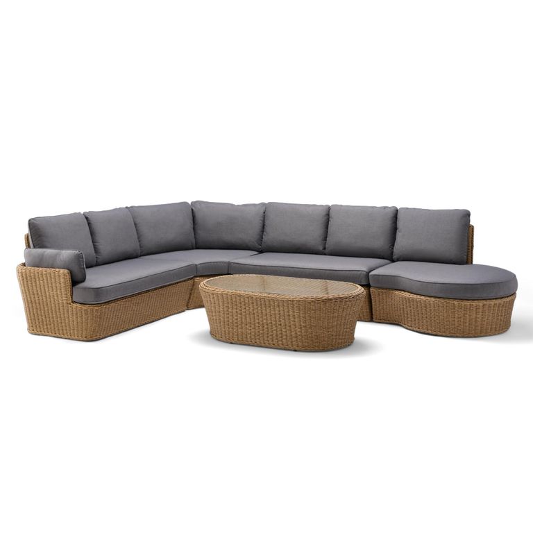 Palermo Corner Set - with Oval Coffee Table - Luxury Rattan