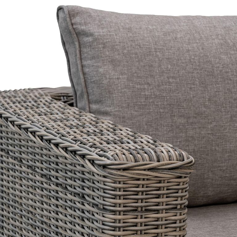 Calvi Lounge Set - Grey - Fabric and Polyrattan