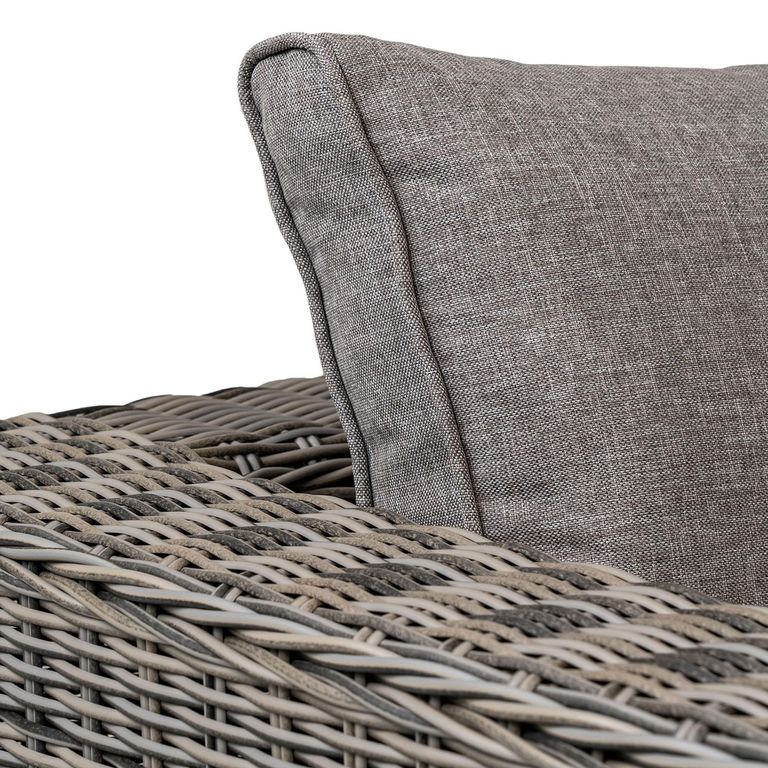 Calvi Lounge Set - Grey - Fabric and Polyrattan
