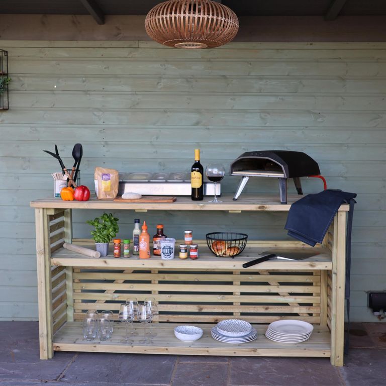 Garden - BBQ & Pizza Creation Station - Heavy Duty - Timber Wood
