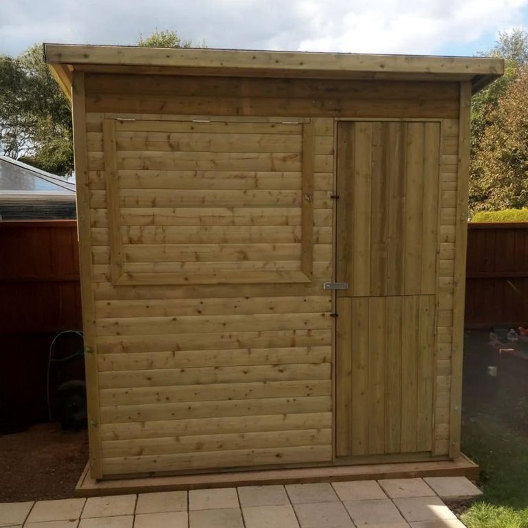 Garden Bar - 3 Door - Pent Roof - Timber Wood
