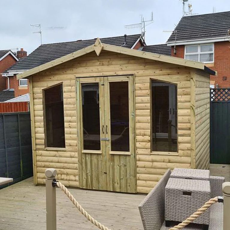 Chatsworth Garden Summerhouse - 2 Door - Apex Roof - Redwood & Timber Wood