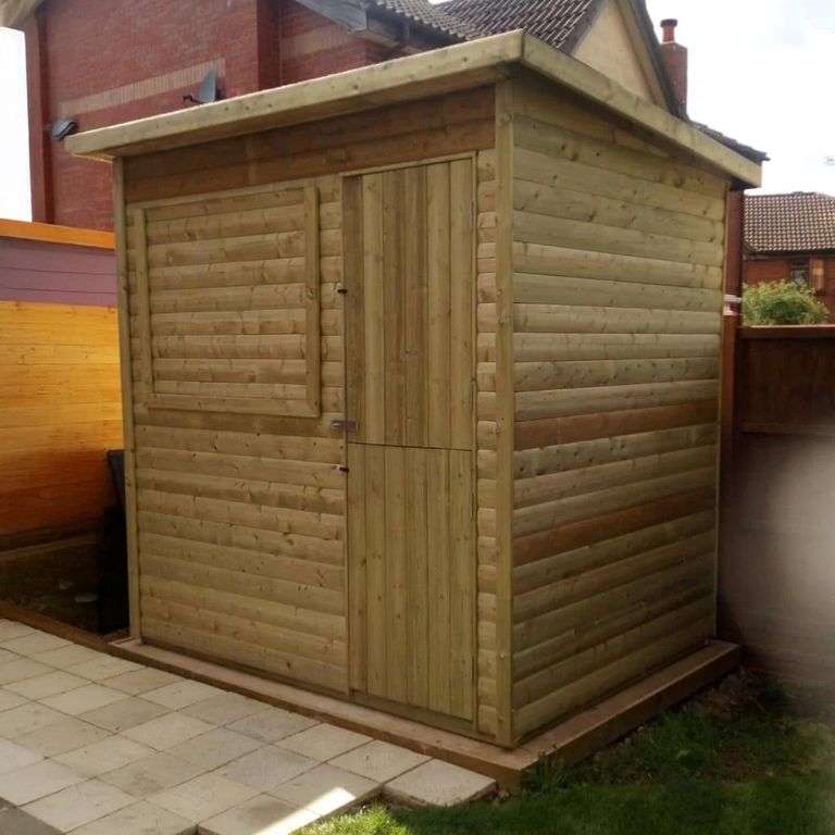 Garden Bar - 3 Door - Pent Roof - Timber Wood