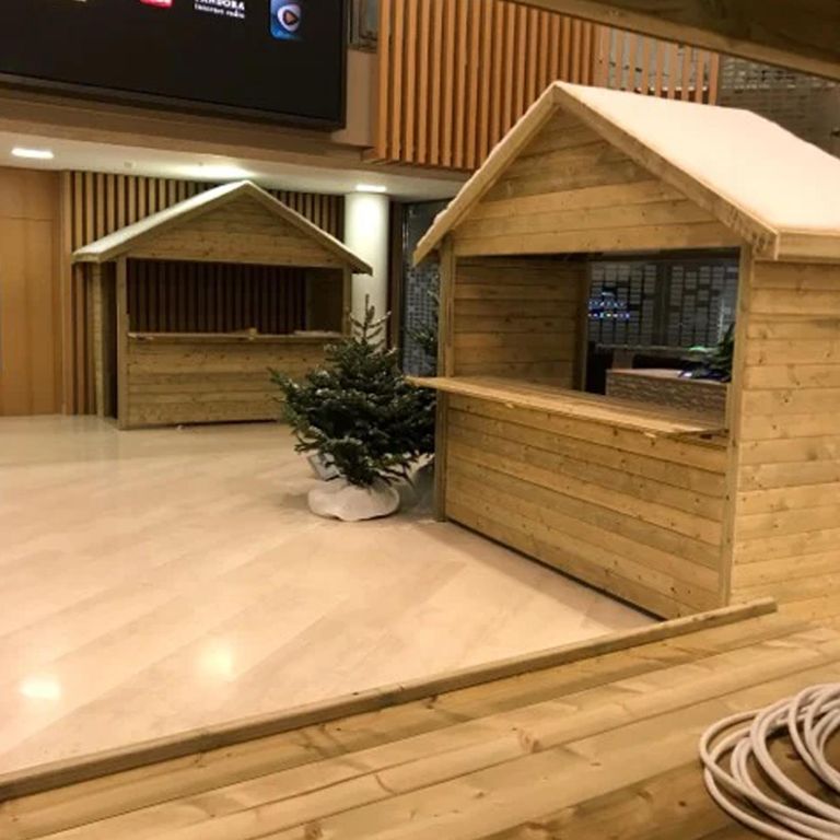 Indoor Market Chalet - Groove Roof - Timber Wood