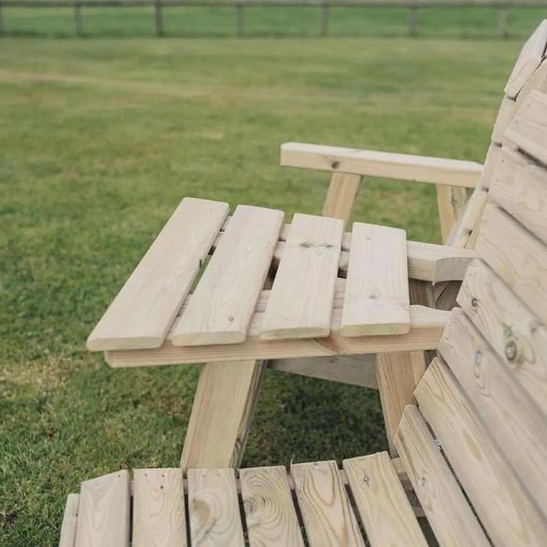 Churnet Valley Clover Redwood Angled Garden Love Seats