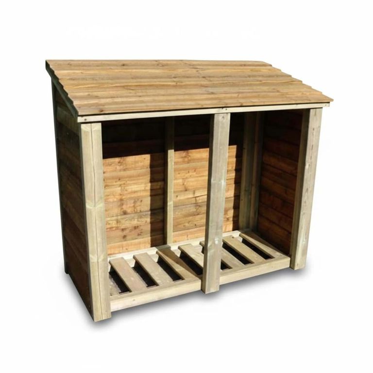 Churnet Valley Heavy Duty Timber Wood Wide Garden Log Store 4x5