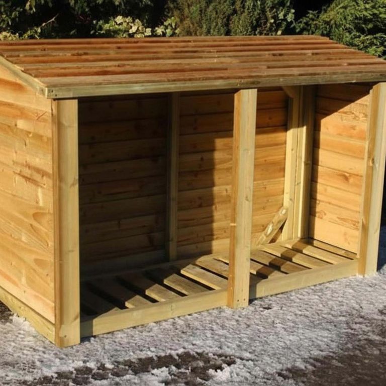 Churnet Valley Redwood Heavy Duty Garden Log Store 4x6