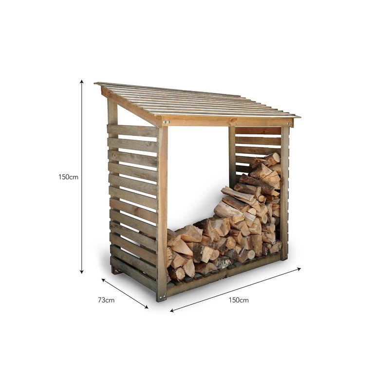 Aldsworth Outdoor Wood Log Store Wide