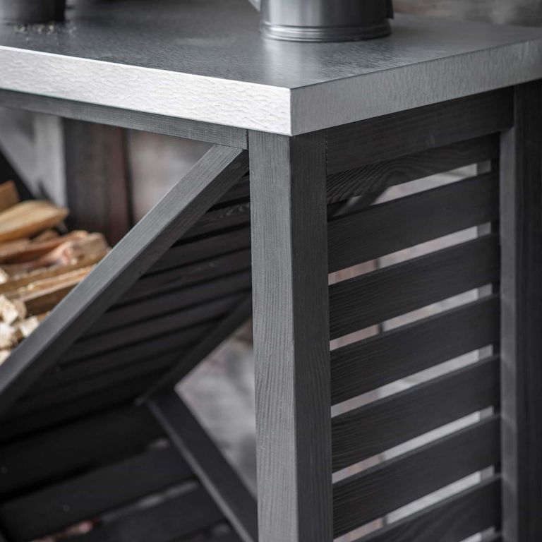 Moreton Outdoor Black Cross Log Store Large