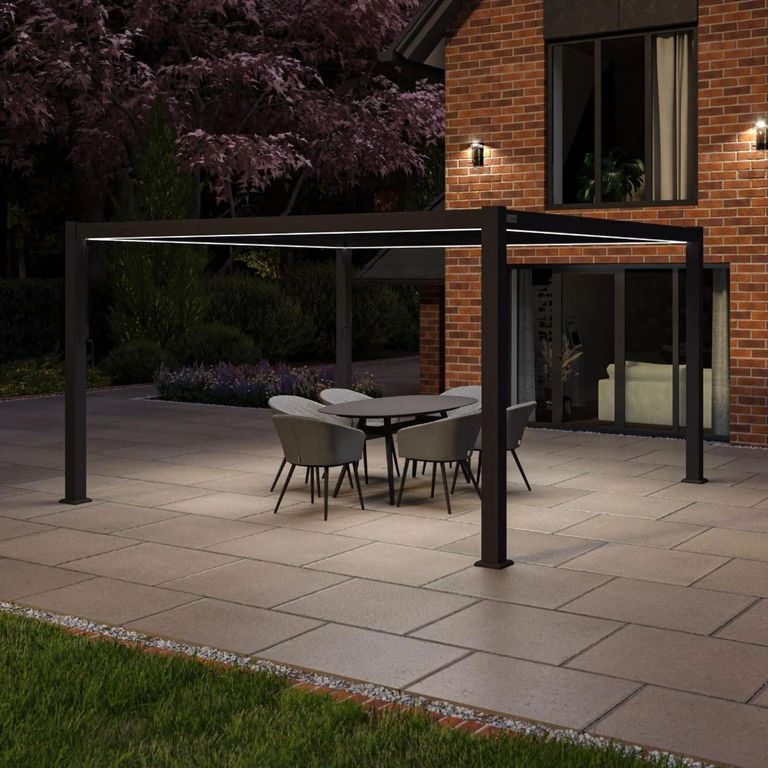 Como Outdoor Pergola - Square - Grey Aluminium