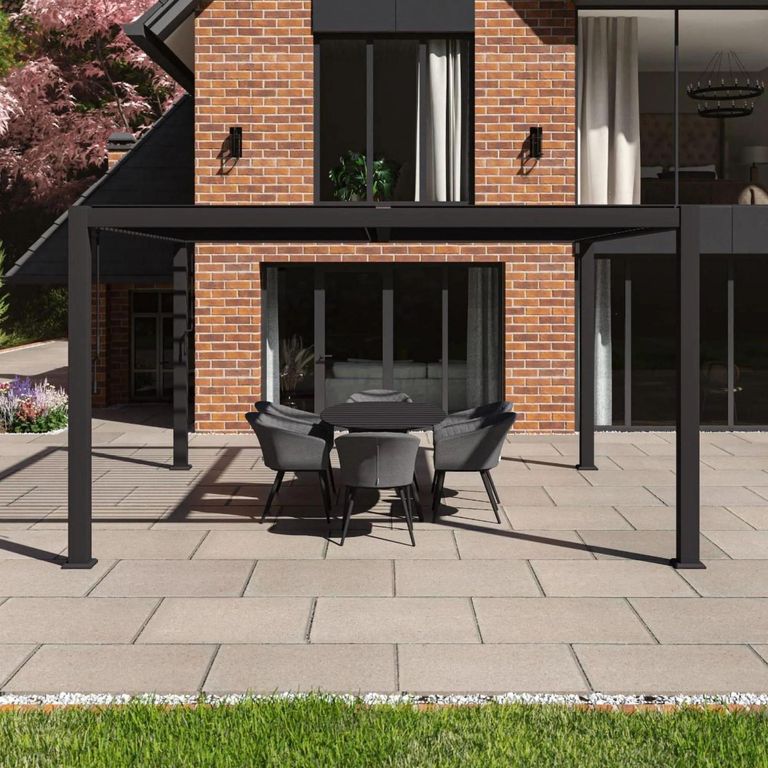 Como Outdoor Pergola - Square - Grey Aluminium