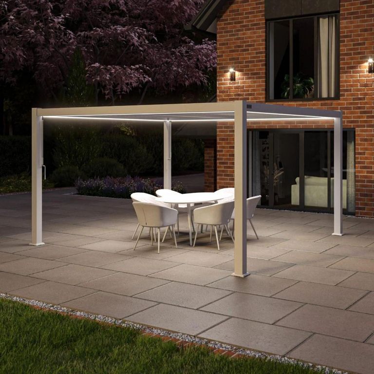 Como Outdoor Pergola - Square - White Aluminium