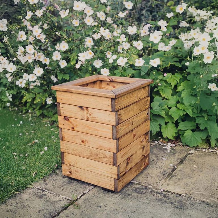 Garden Planter - Tall - Square - Redwood