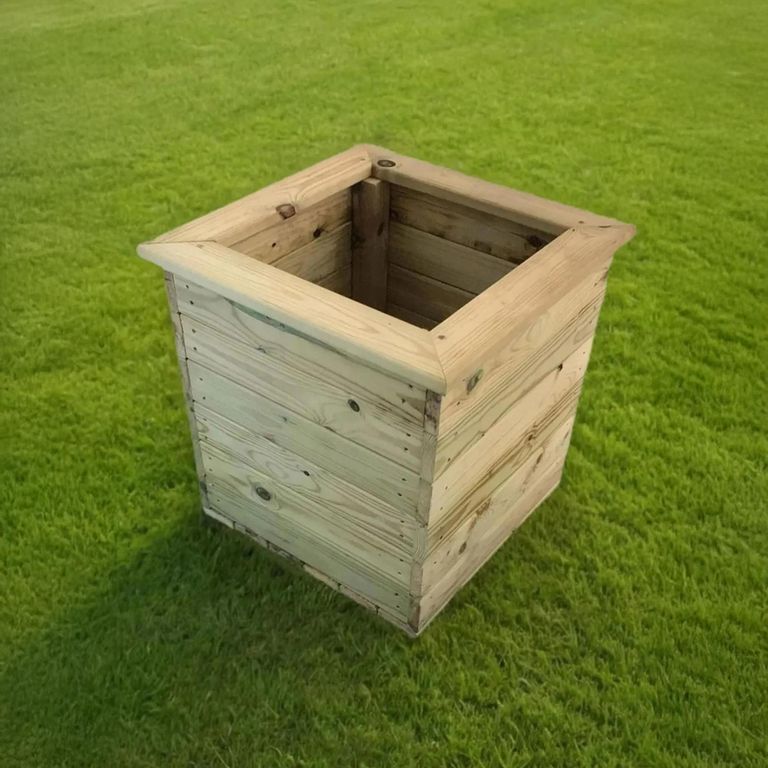 Deluxe Garden Planter - Square - Timber Wood