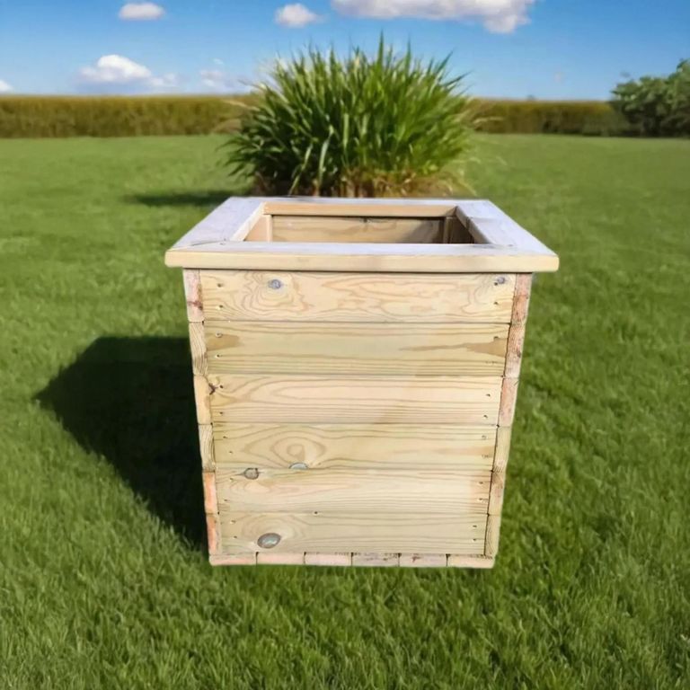 Deluxe Garden Planter - Square - Timber Wood