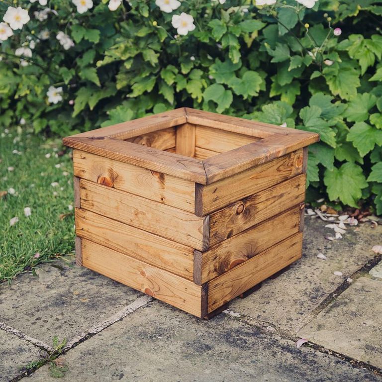 Valley Garden Planter - Small - Square - Oak