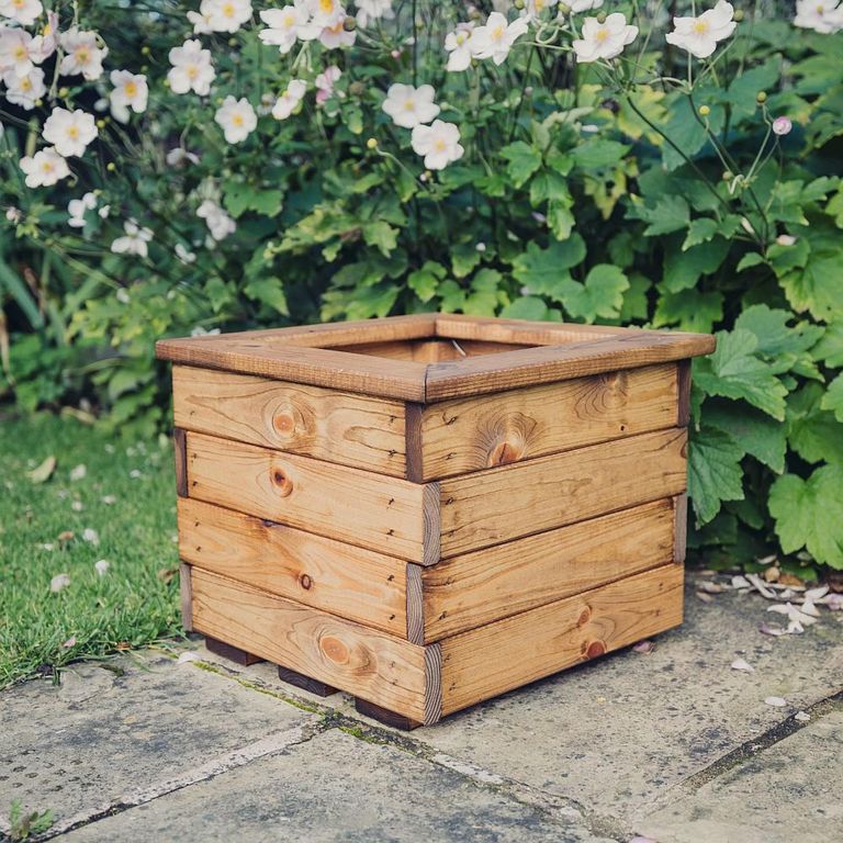 Valley Garden Planter - Small - Square - Oak