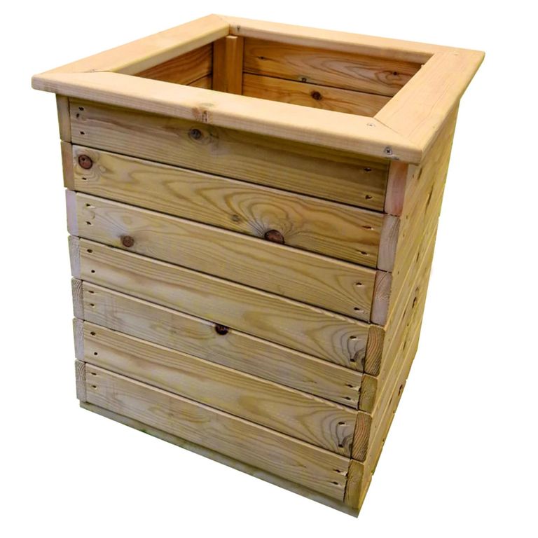 Deluxe Garden Planter - Large - Square - Timber Wood