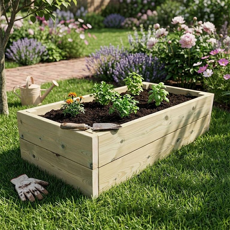 Garden Raised Bed - Double Layer - Heavy Duty - Timber Wood