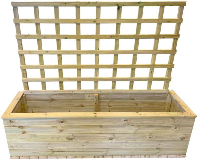 Timber Wood Trough with Trellis Garden Planter