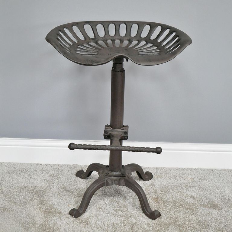 Adjustable Stool - Metal Tractor Seat