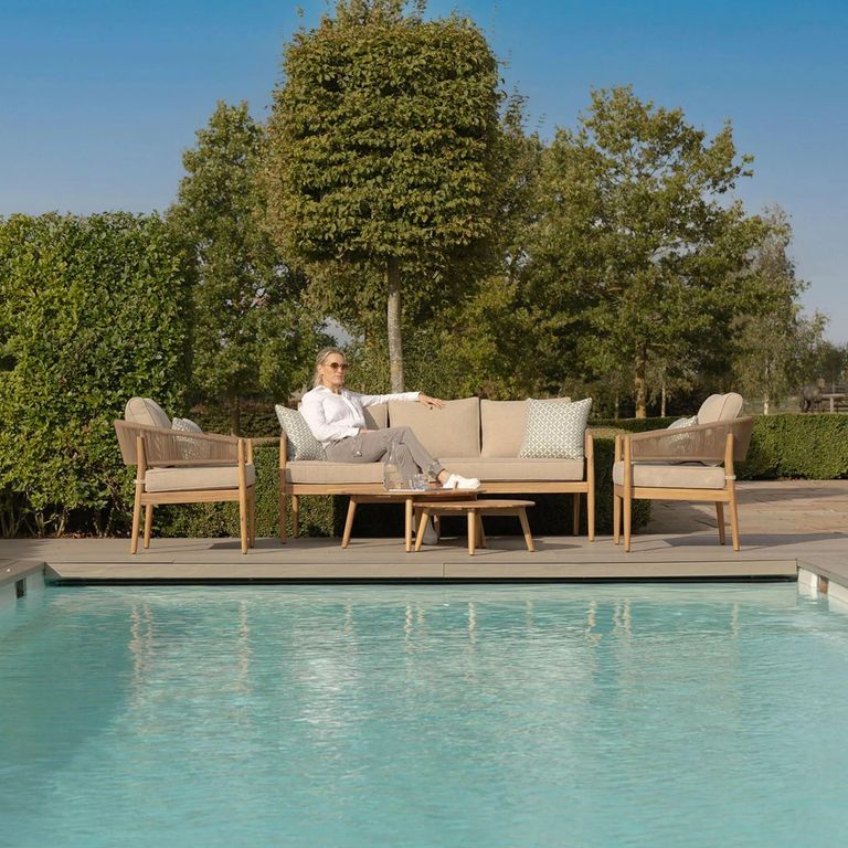 Porto Garden Sofa Set - 3 Seater - Sandstone