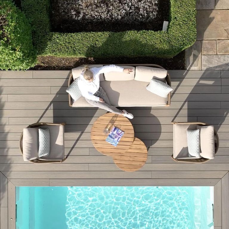 Porto Garden Sofa Set - 3 Seater - Sandstone