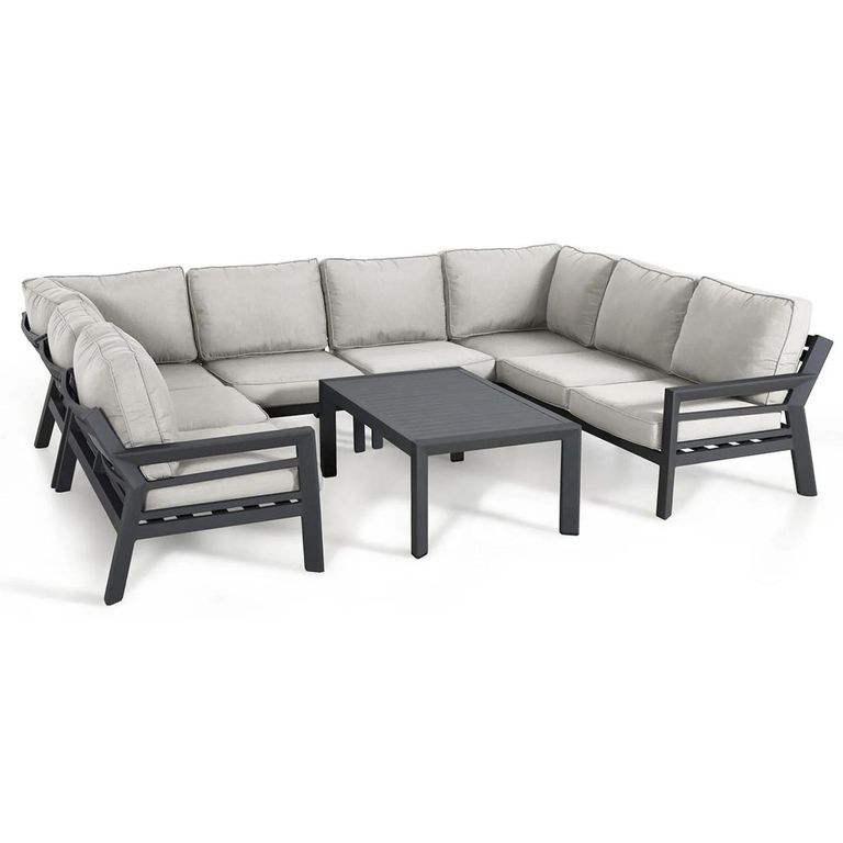 New York U Shaped Garden Sofa Set - Dove Grey