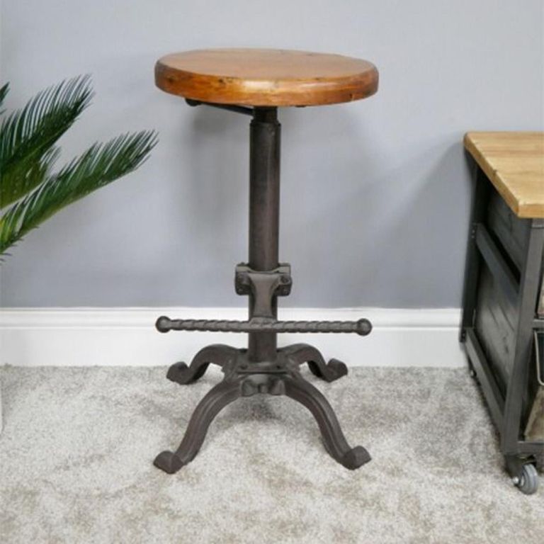 Round Stool - Industrial Style - Metal