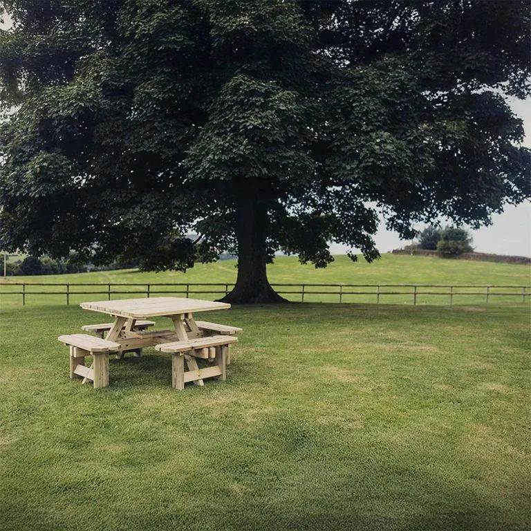 Westwood Garden Picnic Table Set - Square - 4 Benches