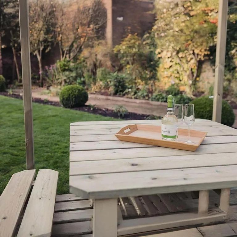Westwood Garden Picnic Table Set - Square - 4 Benches