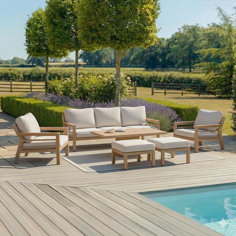New York Garden Sofa Set - 3 Seater - Rising Table - Wood