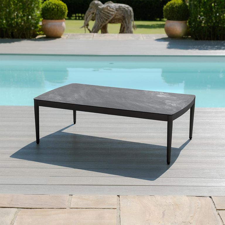 Milan Garden Sofa Set - 2 Seater - with Coffee Table - Charcoal