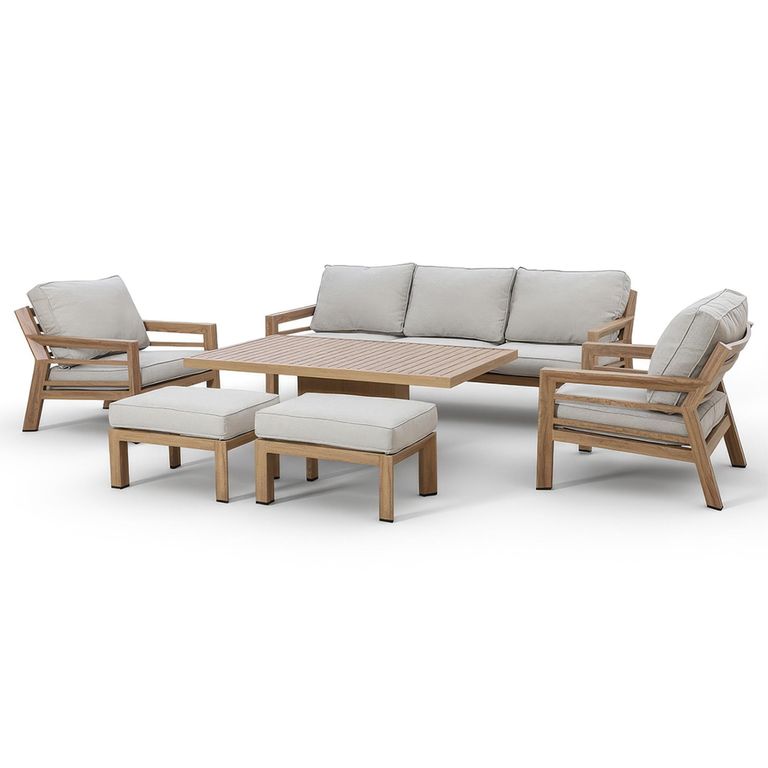 New York Garden Sofa Set - 3 Seater - Rising Table - Wood